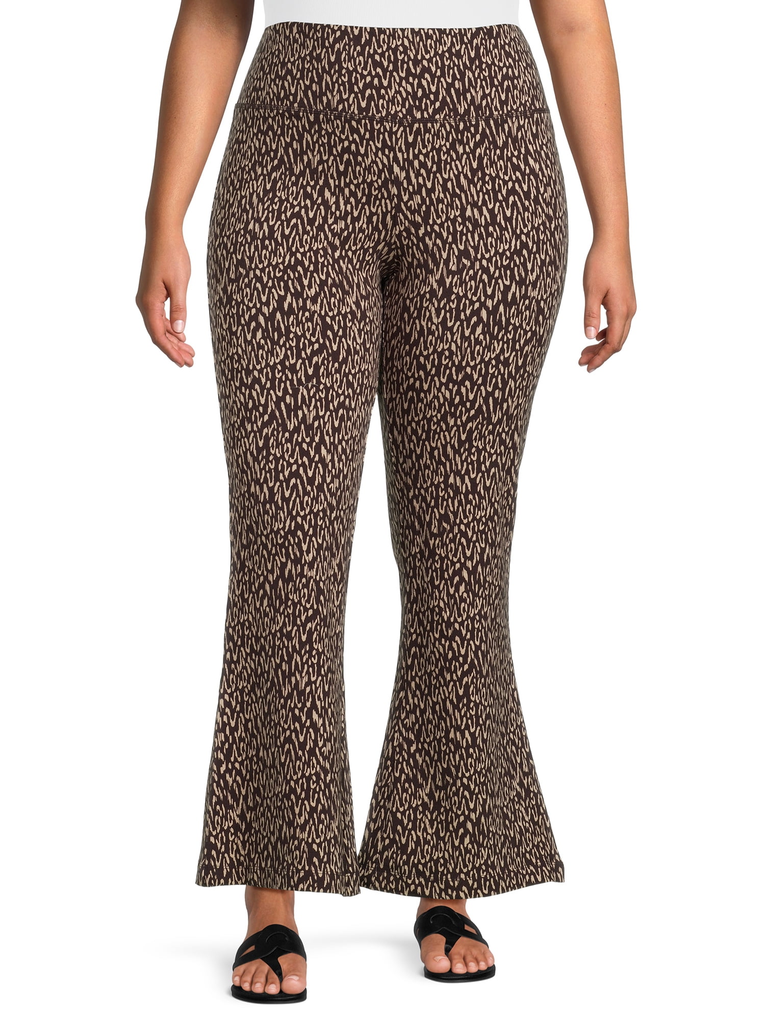 Terra & Sky Women's Plus Size Flare Leggings, 2-Pack