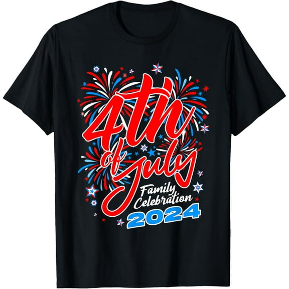 4th of July Family Celebration 2024 Family Matching Group T-Shirt Tee