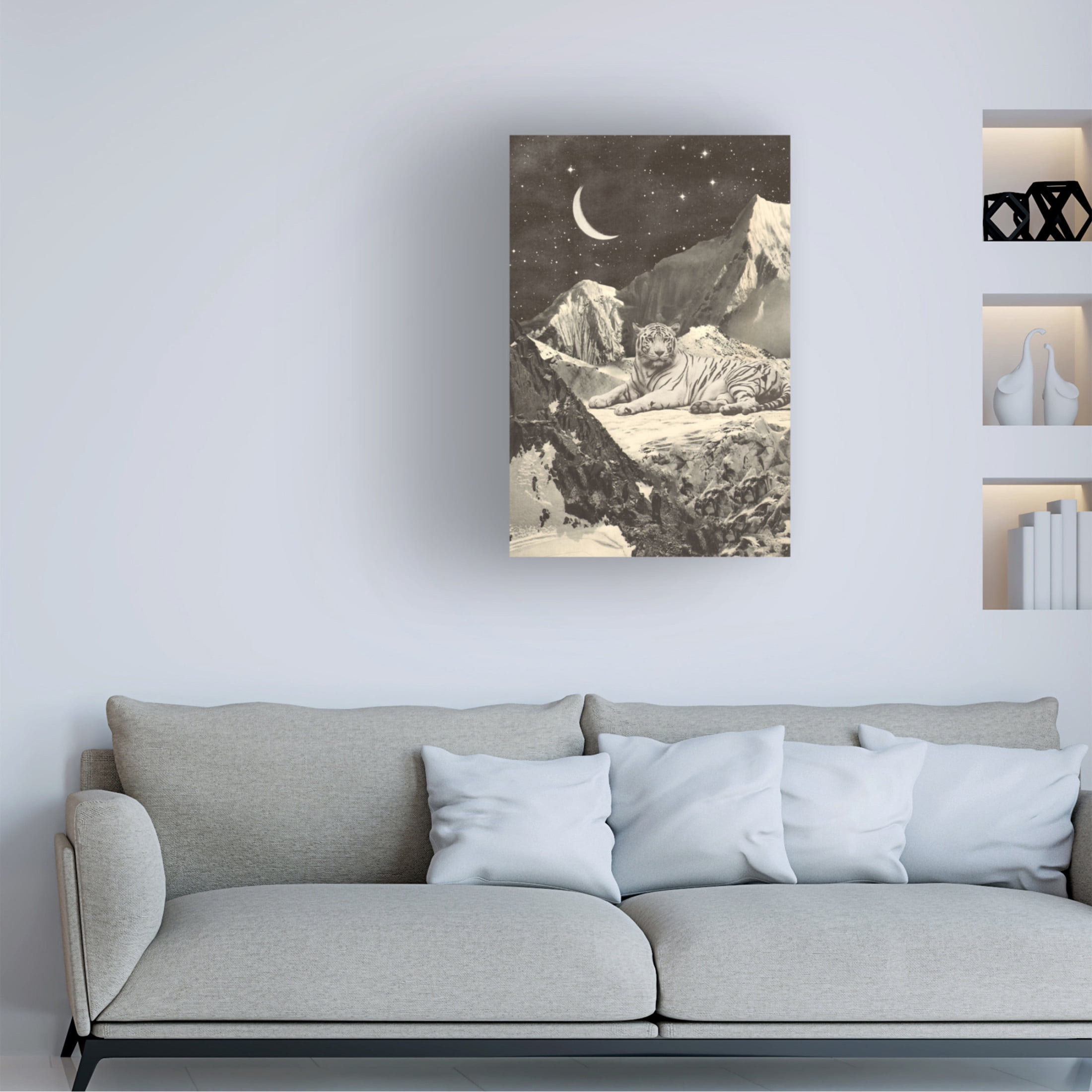 Trademark Fine Art Florent Bodart Giant White Tiger Canvas Wall Art