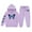 Purple, variant on Girls Sweatsuit 2 Piece Set Buttrfly Print Long Sleeve Hoodies Drawstring Joggers Casual Fall Winter Comfortable Outfits for Girls 2-3 Years
