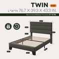 thumbnail image 7 of Einfach Twin Bed Frame, Platform Bed Frame with Panel Upholstered Fabric Headboard, Dark Grey, 7 of 7