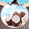 thumbnail image 2 of Toalla de playa redonda con diseño de frutas y coco para adultos, toalla de playa de microfibra de secado rápido, toallas de piscina súper absorbentes, manta de playa sin arena, 2 of 5