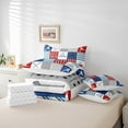 thumbnail image 6 of Castle Fairy Sport Lacrosse 7-Piece Twin Bedding Sets for Teens,Blue Red Bedding Comforter Set,Geometric Plaid Breathable Sheet Sets,Luxury Bedroom Decor, 6 of 8