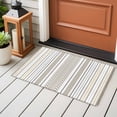 thumbnail image 4 of 2x3 Ft Entryway Area Rug, Beige Brown Striped Kitchen Rug Runner Washable Floor Mat, Modern Farmhouse Geometric Non Slip Indoor Door Mat Throw Carpet for Bathroom Living Room Bedroom, 4 of 8