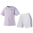 thumbnail image 2 of HWJAD Girls' Active Short Set-2 Piece Athletic Crewneck T-Shirt and Shorts Outfit for Girls 4-12Y Sports Outfits Set, 2 of 11