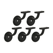 Design House 202655 Jumbo Hand Rail Bracket for Railings Stairways in Office Home or Any Room Matte Black 5-Pack