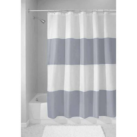 Interdesign Zeno Fabric Shower Curtain Standard 72 X Gray White