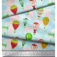 thumbnail image 3 of Soimoi Poly Georgette Fabric Cloud & Hot Air Balloon Holiday Print Sewing Fabric Yard 42 Inch Wide, 3 of 3