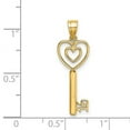thumbnail image 2 of 9mm 14k Gold Love Heart and Key Sweet 16 Inch Pendant Necklace High Polish Pendant for Women, 2 of 2