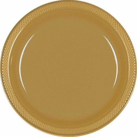 Gold Octagon Plastic Plates - 9