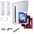 thumbnail image 1 of Nintendo Wii Console Wii Game System White with Just Dance 1, 2 & 3, Two RetroFam Remotes & Nunchucks (Refurbished), 1 of 9