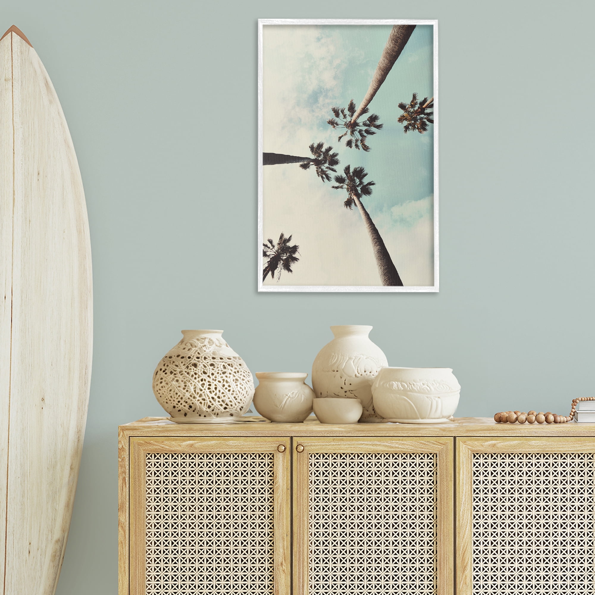 Stupell Industries Centric Tropical Palms Botanical & Floral Photography White Framed Art Print Wall Art, 20 x 30