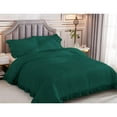 thumbnail image 2 of DNG Creations 1 Piece Vintage Ruffle Pattern Comforter Set Premium Ultra Soft 550 GSM All Season ( Full/Queen Size ) 100% Egyptian Cotton Solid Teal Green Colour, 2 of 8