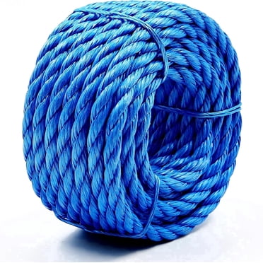 Polypropylene Rope Weather-Resistant & Waterproof, Durable, Heavy Duty Rope for Pool, Marine, Camping, General Household Tasks, Construction and Rigging (Blue, 5/16in X 32FT)