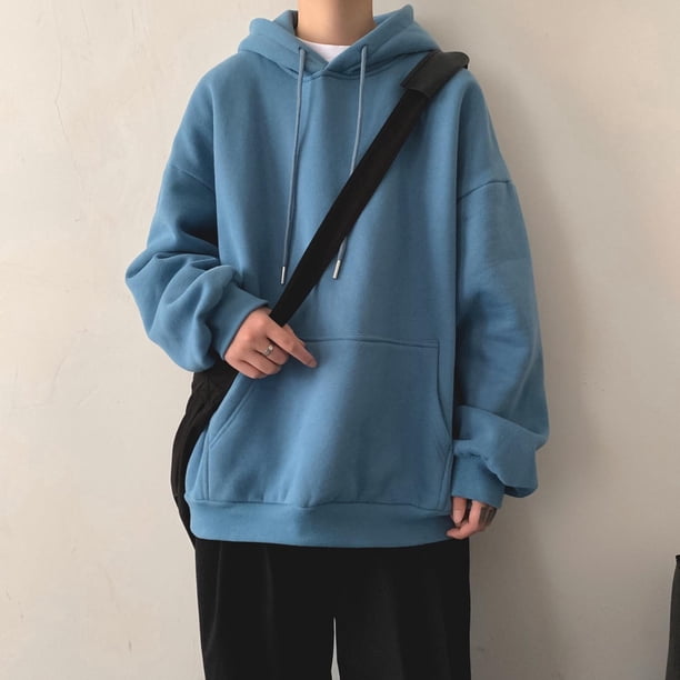 Sudadera Suelta Con Capucha Para Hombres Y Mujeres Coreano De Moda Lisa 7 Colores M-5XL Holgada De Gran Tamañopangjing