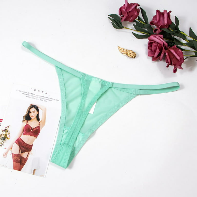 Varsbaby Women's Wire Free Bra Underwear and G-string Lingerie Set 