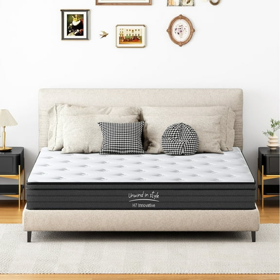 SOGES Adult 10 Inch King Hybrid Mattress Memory Foam Mattress Medium Firm Pocket Spring Bed Mattress