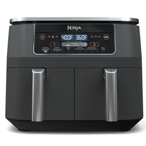Freidora de aire Ninja Foodi Dual Zone 6 en 1 Doble Canasta 8 Litros Color Gris Obscuro