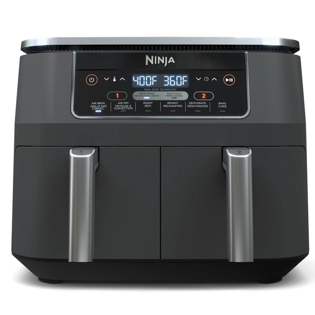 Freidora de aire Ninja Foodi Dual Zone 6 en 1 Doble Canasta 8 Litros Color Gris Obscuro