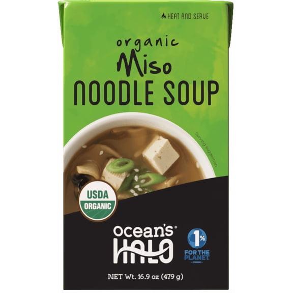 Ocean's Halo Organic Miso Noodle Soup, Heat and Eat, 16.9 oz
