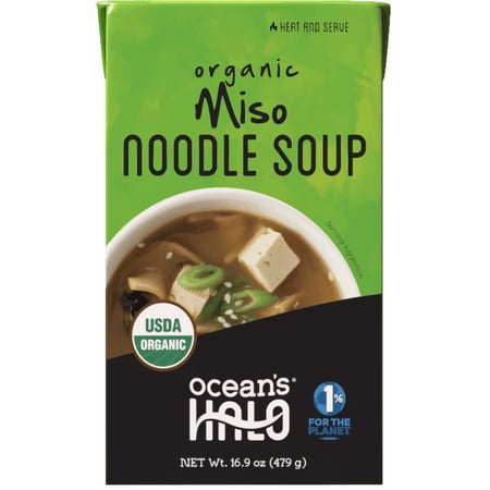 Ocean's Halo Organic Miso Noodle Soup, Heat and Eat, 16.9 oz