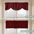 thumbnail image 5 of Vintage Dark Red Tie Up Valance Curtains for Windows, Kitchen Curtains Window Treatments, Farmhouse Retro Solid Color Linen Texture Short Window Shades Valances for Bedroom Bathroom Cafe 54"x18", 5 of 8