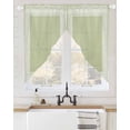 thumbnail image 2 of Sage Green Greek Key Swag Valances for Windows, Geometric Greece Ancient Farmhouse Geo Rod Pocket Sheer Valances for Windows, Swag Toppers Light Filtering for Kitchen Living Room 2 Panels 36''x63'', 2 of 6