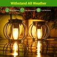 thumbnail image 4 of Diigabo 2-Pack Hanging Lanterns Ourdoor Metal Solar Powered Waterproof Lanterns with Hook for Patio Garden Yard Pathway Holiday Decor, 4 of 8