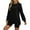Black, variant on Admvng Crewneck Sweatshirts for Women Casual Solid Long Sleeved Round-Neck Side Slit Relaxed Fit Sweatshirt Pullover for Women S-2XL