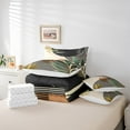 thumbnail image 6 of Manfei Beige Black Green Minimalist Twin Bedding Sets 7pcs, Contemporary Geometric Bedding Comforter Set, Leaves Sun Print Sheet Sets, Luxury Bedroom Decor, 6 of 8