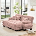 thumbnail image 2 of Loveseat Modular Sectional Sofa, U Shaped Couch with Ottoman, Cloud Couch Sectional Couch Home Sofa Living Room Oversized Couch Deep Seat Couch with Round Bolster Armrests 4 Pillows, 2 of 9