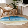 thumbnail image 4 of Round Rugs 3Ft, Blue Summer Beach Round Area Rug Washable Indoor Throw Carpet, Nautical Coastal Beige Seaside Small Non Slip Circle Rug for Bedroom Living Room Home Decor Aesthetic, 4 of 8