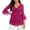 🔥 Hot Pink, variant on Sentmoon Women's Tops Blouses Womens Ruffled Glittering Gold Hot Stamping 3 4 Sleeves 3/4 Length Sleeves Elegant Dress Collar Double Layer Mesh Top Active for Summer & Hot Weather XXL