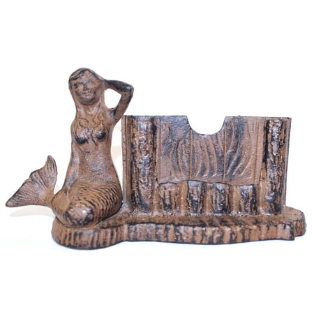 Cast Iron Tropical Mermaid Business Card Holder 578 Coastal Nautical Cast Iron Tropical Mermaid Business Card Holder 578 Coastal Nautical Decor
