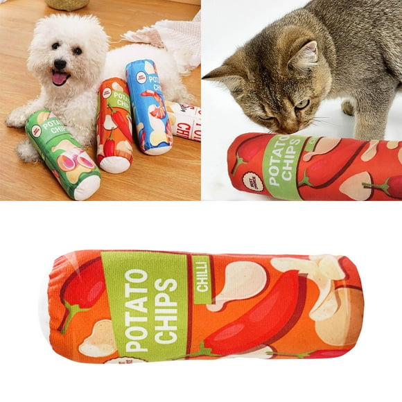 SIfdSeng Imitation Potato Chip Pet Voice Toy Dog Toy Medium Sized Dog Toy Dog Sound Paper Potato Chip Tough Chew Toys for Dogs Funny Dog Toys Teething Dog Toys for Puppies