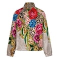 thumbnail image 6 of Jackets for Women Winter Coat Jackets Flannel Stand Collar Jacket(Vibrant Floral Leopard Zebra Print,Size:S-4XL), 6 of 7