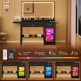thumbnail image 4 of Vanity Desk with Large Mirror and LED Light, Power Outlets, Makeup Vanity Table with Foldable Countertop, Dressing Table with RGB Cabinet, 4 of 6