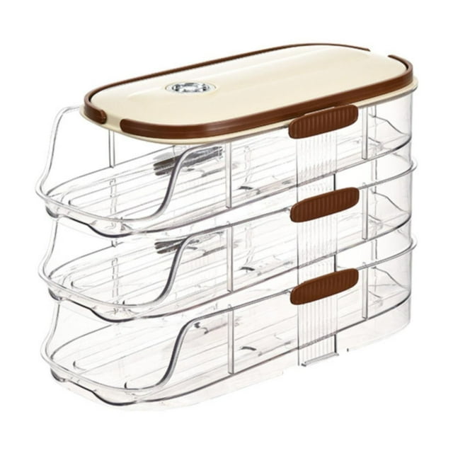 Hinati Clearance Lightning Automatic Rolling Egg Fridge Dispenser Stackable Egg Container Airtight Food Storage Containers for Kitchen Pantry Organizers and Storage, Kitchen Storage Containers