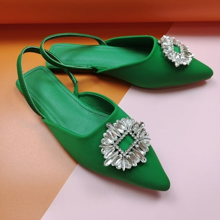 

Women s Shoes Sunflower Diamond Slip-on Slippers Flat Heel Casual Comfortable Pointed Toe Sandals