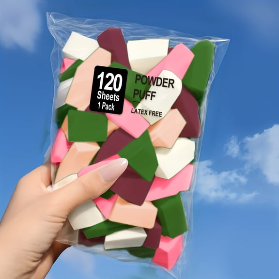 120pcs Makeup Sponges: Triangle Cosmetic Sponges for Foundation, Blush, Nail Art, Crafts, Painting, with Crisp Edges for Controlled Blending and Smoothing, Disposable