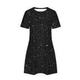 thumbnail image 4 of IROINNID Summer Dresses for Women 2024, Plus Size Women Casual Outfits Short Dresses with Round Neck and Short Sleeve Summer Ruffled Dresses, 4 of 6