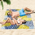 thumbnail image 6 of GZHJMY Beach Towel for Women Girls, Yellow and Blue Leaf Silhouette Bath Towel, Oversized Lightweight Sport Towel, 31x63 Inch, 6 of 7