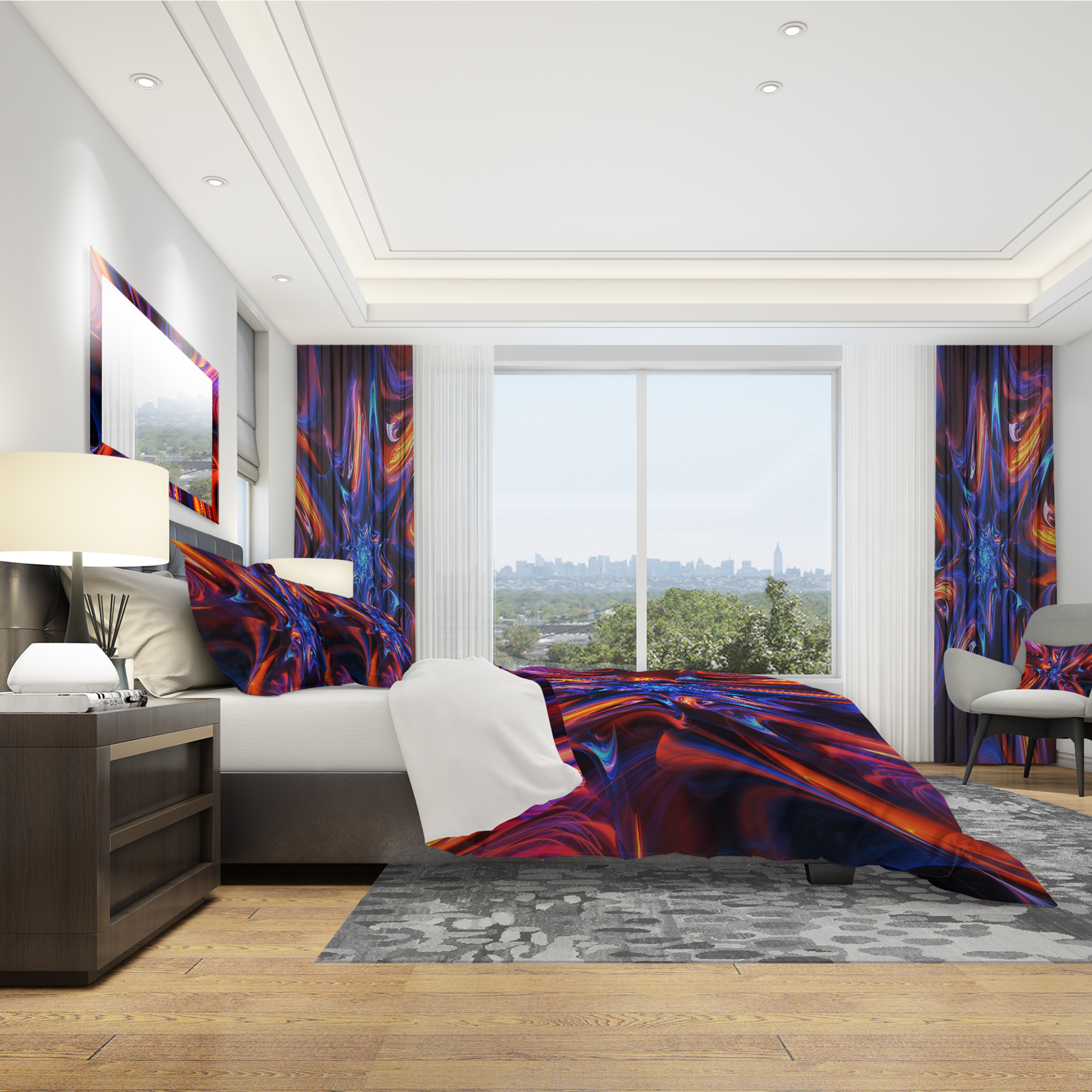 Designart 'Starry Trance' Modern & Contemporary Duvet Cover Set