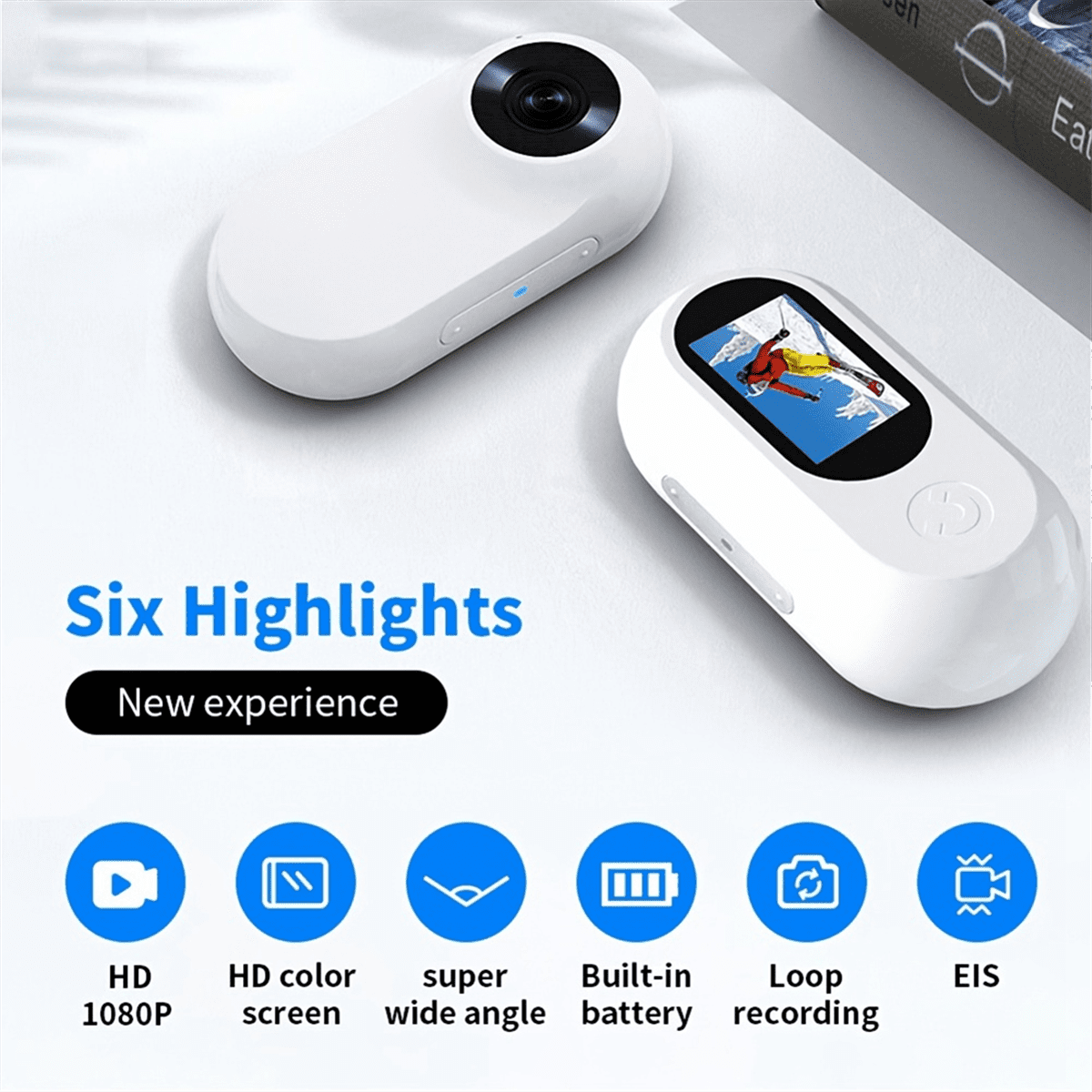 1080P Mini Action Camera Outdoor Sport Pocket Cam with Screen Video Recorder Cam for Car Bike Bicycle Black