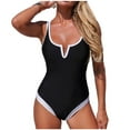 thumbnail image 2 of Ailaofu Womens One Piece Swimsuits Tummy Control Athletic Full Coverage Bathing Swim Suit Color Block Slimming Swimwear, 2 of 7