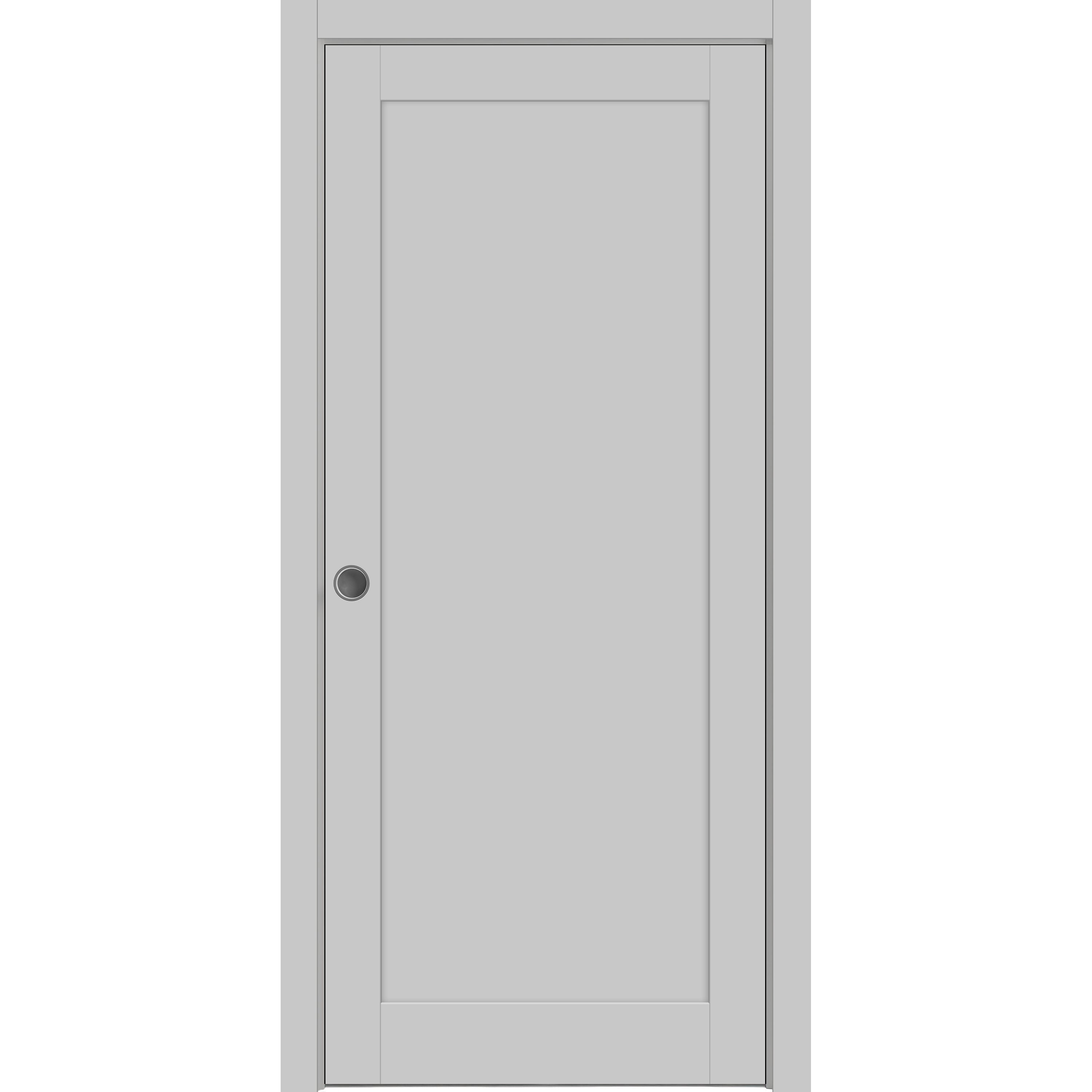 Sliding French Pocket Door 18 X 80 Inches Quadro 4111 Matte Grey