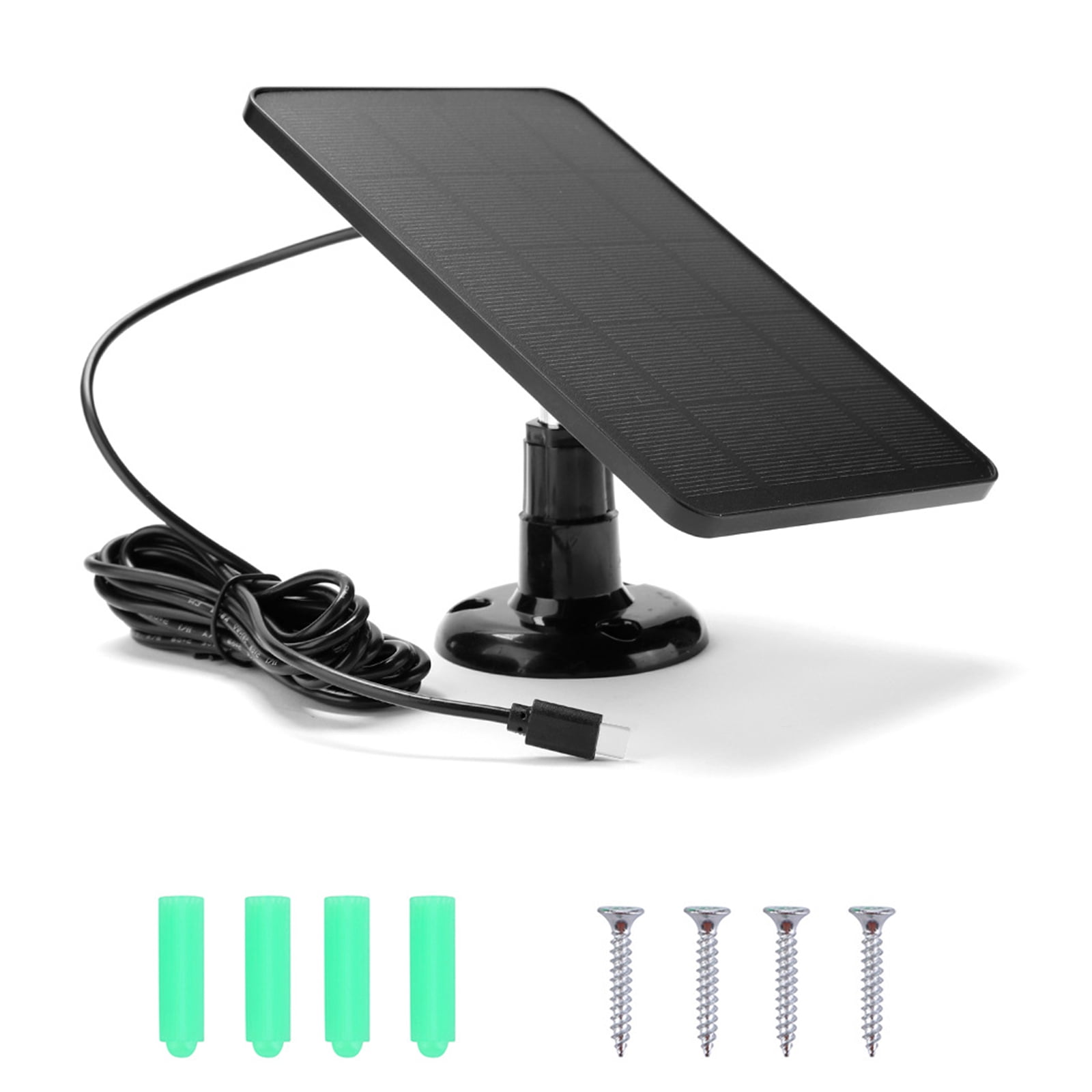 Recharger,9.8 Ft Cable Solar Panel With 10w Ip6 Waterproof Adjustable Doorbell With 10w 5v Type-c Port / Adjustable With 10w 5v Solar With Type-c Port Ft Cable Fit Port / 9.8