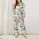 thumbnail image 2 of Balery Dinosaur Conjunto de Pijama con Estampado para Mujer, Conjunto de Dos Piezas con Manga Larga, Ropa de Dormir Suave con Bolsillos, Pijamas Cómodos-Large, 2 of 7