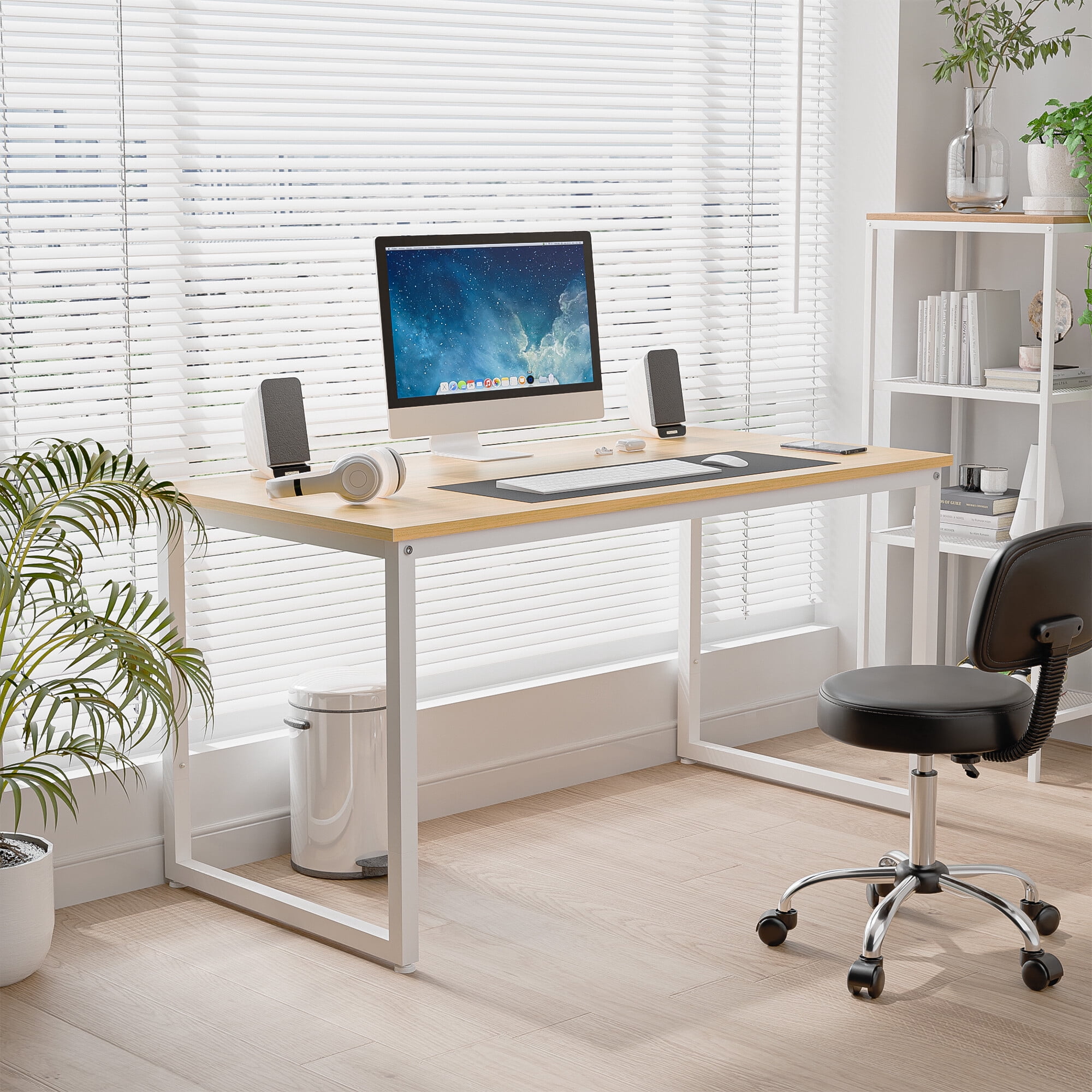 ZenSports 47-inch Home Office Computer Desk Modern Large MDF Adult Study Desk Natural