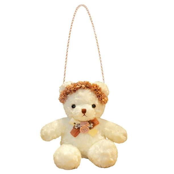Bolso de un solo hombro Bolso con forma de oso encantador Bolso bandolera para niñas Bolso bandolera